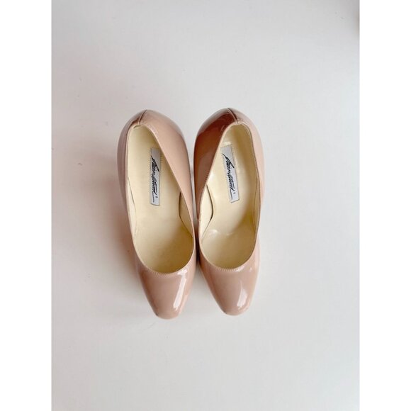BRIAN ATWOOD Maniac 120 Nude Patent Leather Almond Toe Platform Pumps, Size 36.5 - Picture 3 of 15